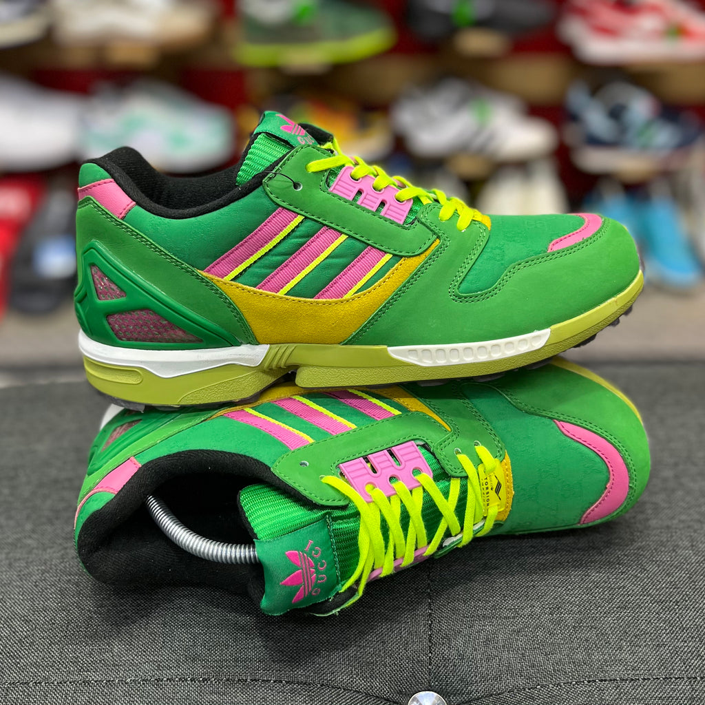 ADI x GUC GREEN GG MONOGRAM SNEAKERS