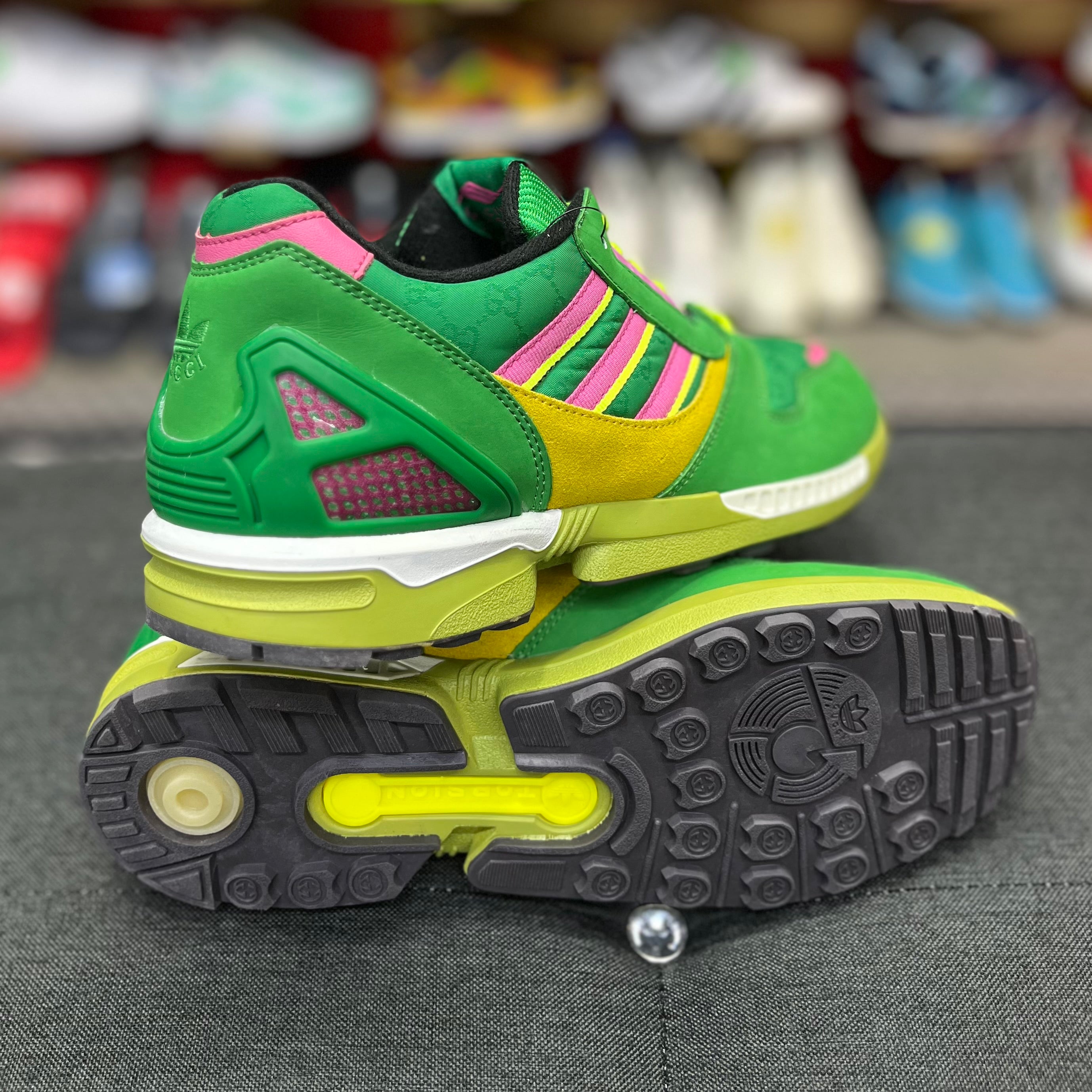 ADI x GUC GREEN GG MONOGRAM SNEAKERS