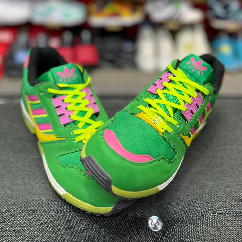 ADI x GUC GREEN GG MONOGRAM SNEAKERS